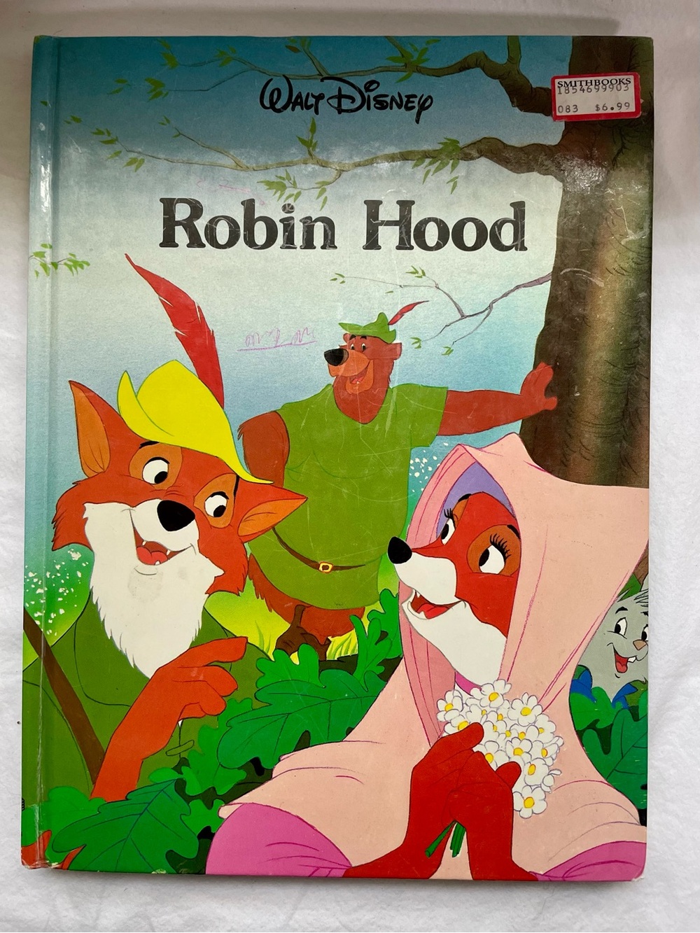 VTG 1991 Disney Robin Hood Large Hardcover Book
